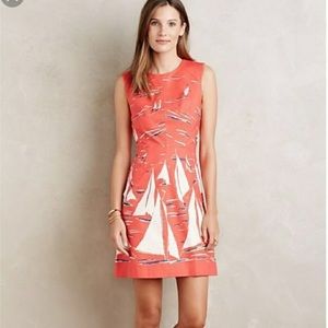 Anthropologie Maeve Berru Poplin SailBoat Dress size 4
